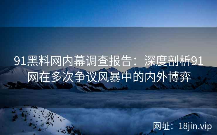 91黑料网内幕调查报告：深度剖析91网在多次争议风暴中的内外博弈